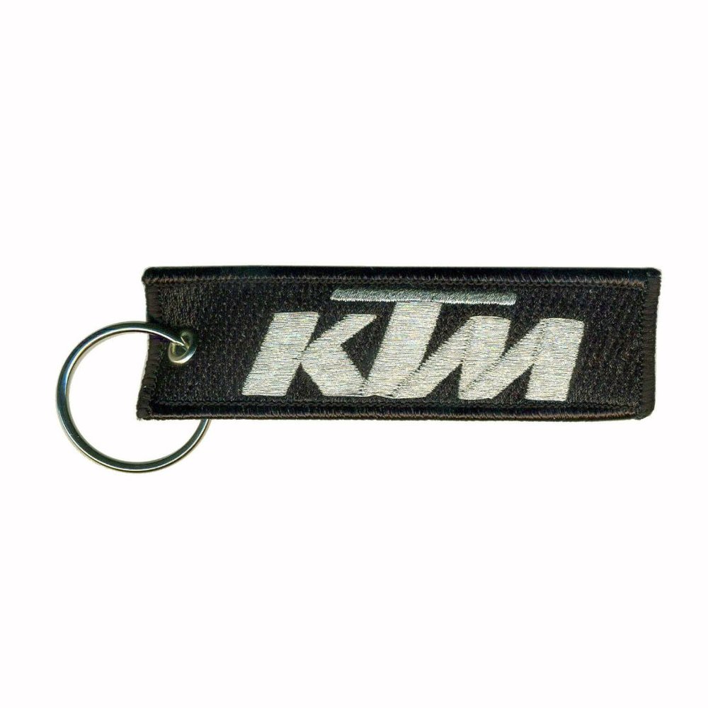 KTM Black-Silver Key Chain Fob Embroidered - NEW